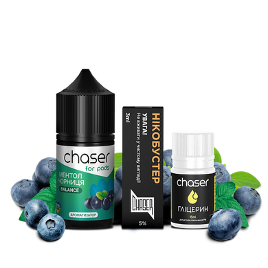 Chaser жидкость Nicotine Free Черника и прохладный Ментол (30 мл / 0 мг)